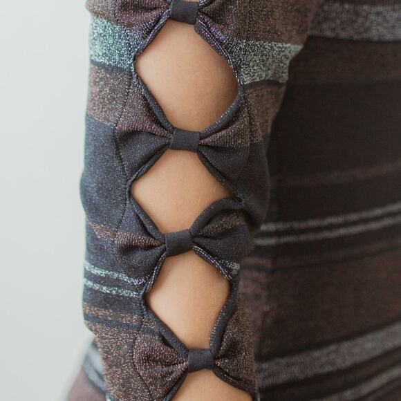 Ted Baker Simona Metallic Sparkle Bow Bodycon Dress Ted Size 3 Fits US Sizes 6-8 - Picture 4 of 13